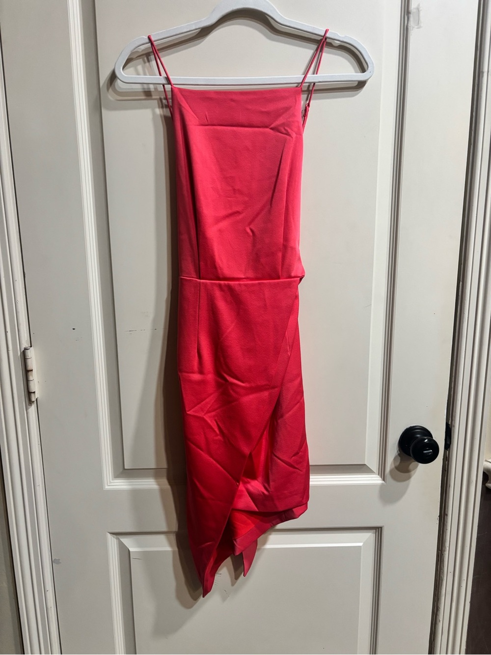 Elliatt Vibrant Coral-Pink Asymmetrical Slip Dress